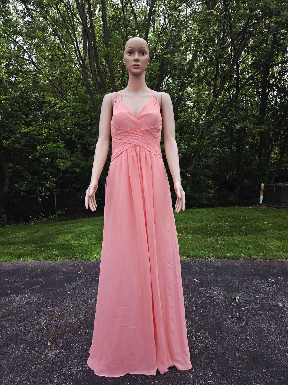 Elegant Pink V-Neck Maxi Dress